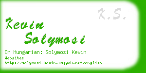 kevin solymosi business card